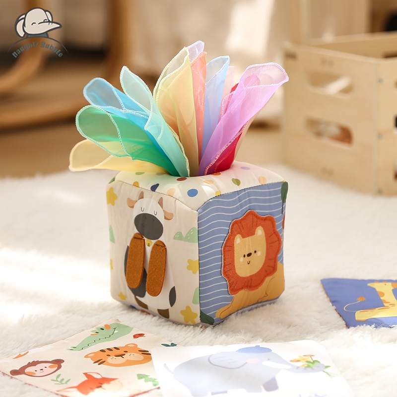 Kids Education Music - Montessori ของเล่น Magic ผ้าฝ้ายสัตว์กล่องกระดาษทิชชูเด็กการออกกําลังกายนิ้วมือ Busy Board
