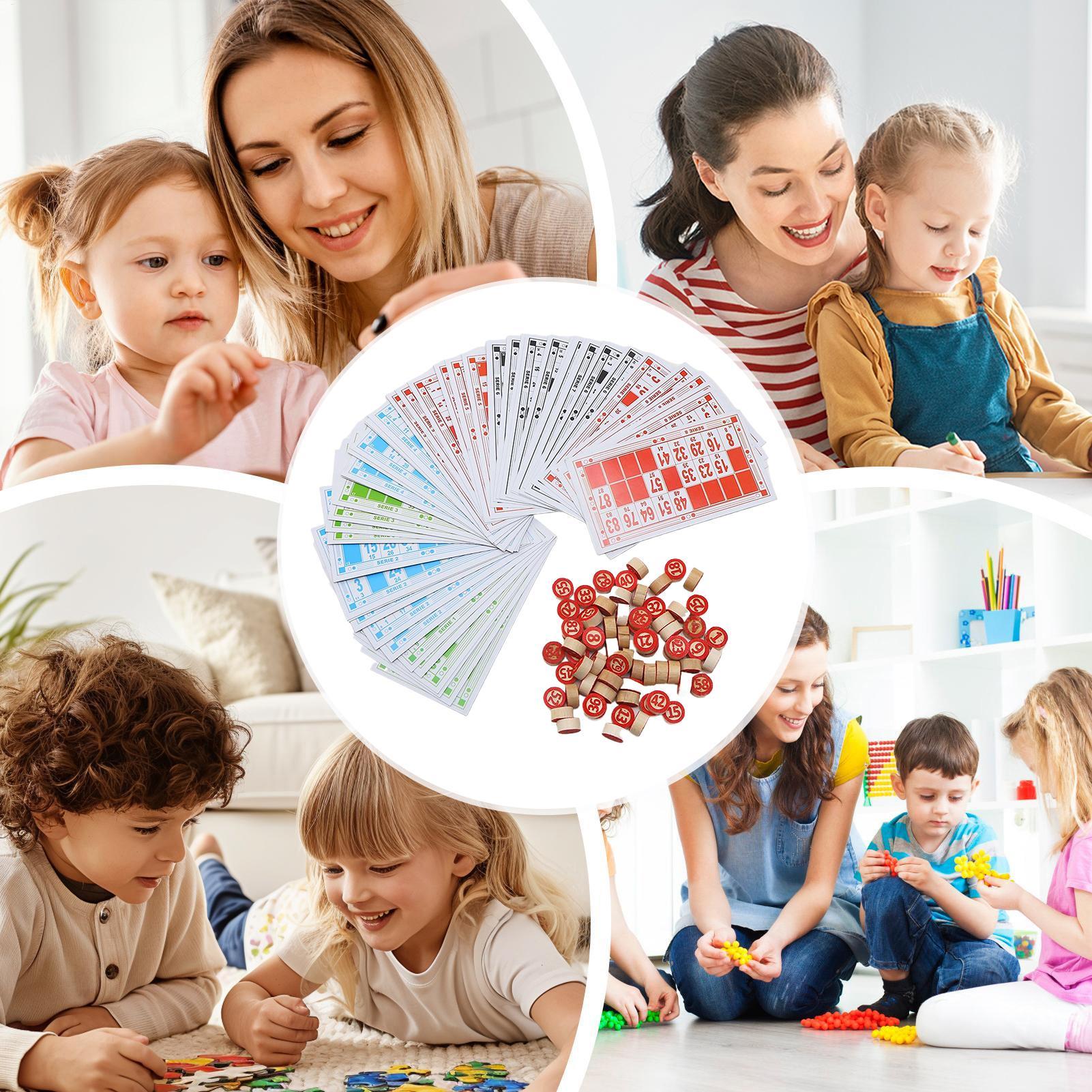 Kids Education Group - เกมบิงโก ของเล่นไม้เสริมพัฒนาการ สนุกสนานสำหรับผู้ใหญ่ เกมบิงโกหมากรุก ชุดเกมสำหรับครอบครัว เด็ก