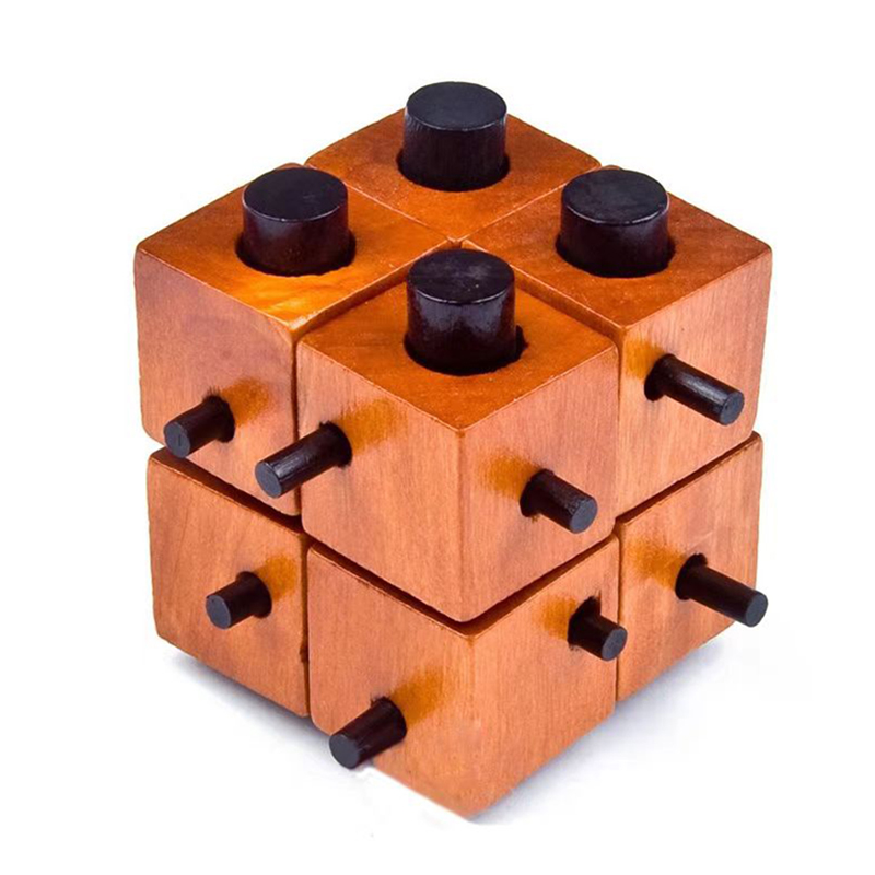 Brain Teaser Cube - เกมปริศนาไม้ฝึกสมอง ทดสอบไอคิวสำหรับเด็กและผู้ใหญ่ เสริมทักษะการแก้ปัญหาและการใช้เหตุผล ของเล่นเสริมพัฒนาการ