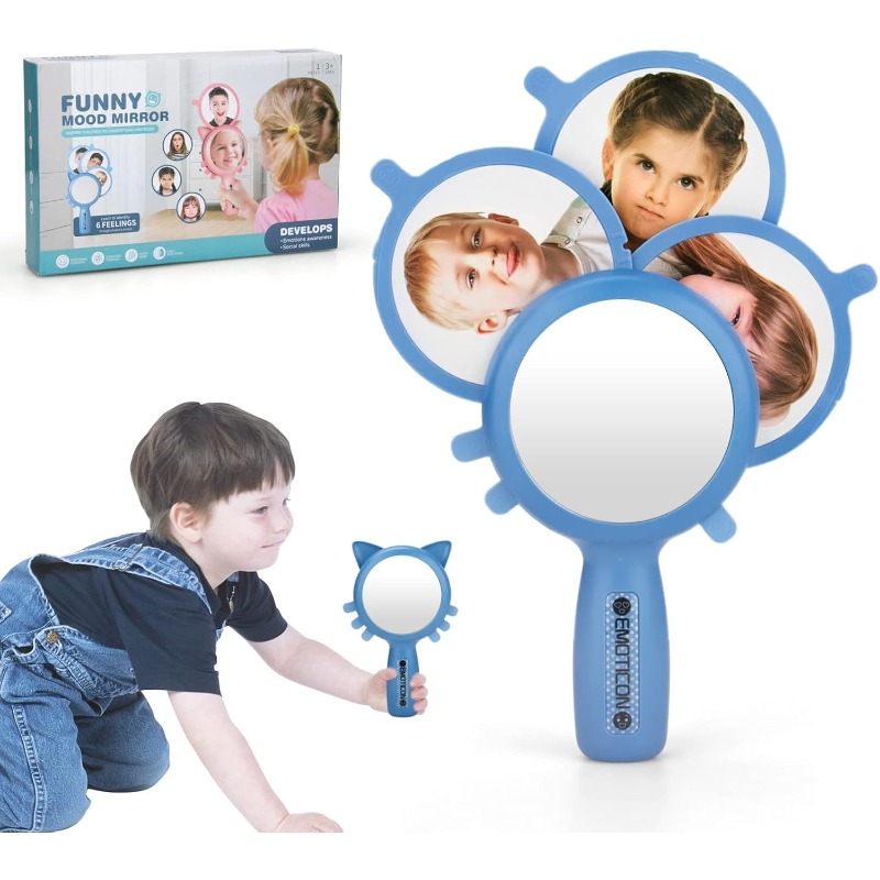Kids Education Card - เด็กอารมณ์เลียนแบบ Expression Mirror Early Education ปริศนาการ์ดพัฒนา