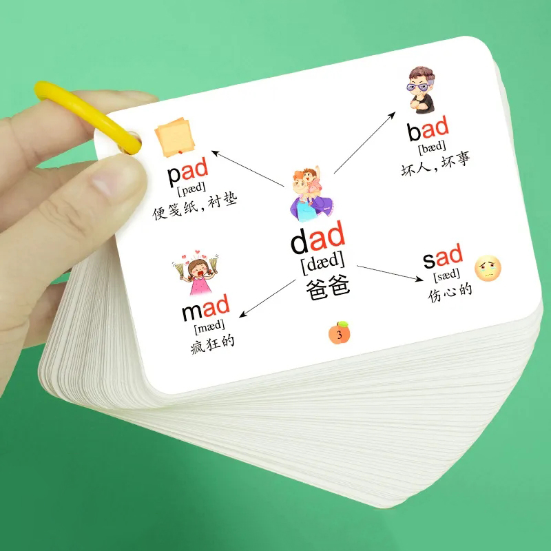 Kids Education Card - การ์ดแผนที่ความคิด600คำมีสัญลักษณ์การออกเสียงภาษาจีนการเรียนรู้ภาษาอังกฤษสำหรับเด็กมอนเตสซอรี่การ์ดหน่วยความจำ