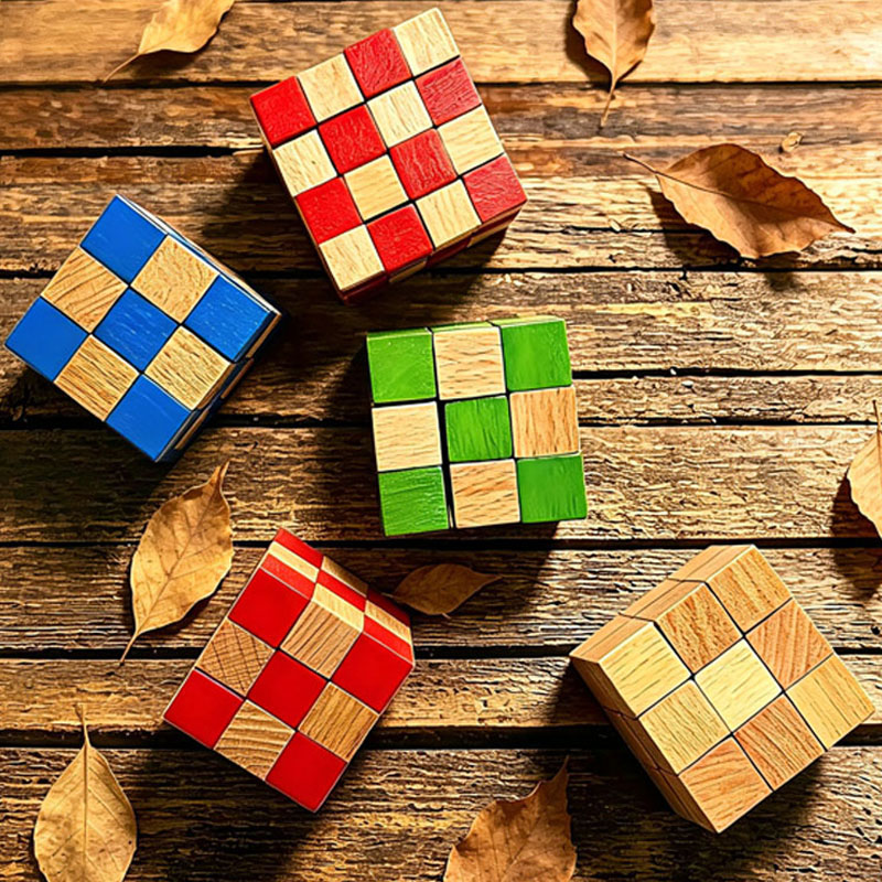 Brain Teaser Cube - เกมฝึกสมองไม้รูปทรงลูกบาศก์สี่เหลี่ยมสำหรับผู้ใหญ่และเด็ก ของเล่นฝึกไอคิวและตรรกะ ฝึกการแก้ปัญหา เสริมสร้างทักษะการเรียนรู้และความสนุกสนาน