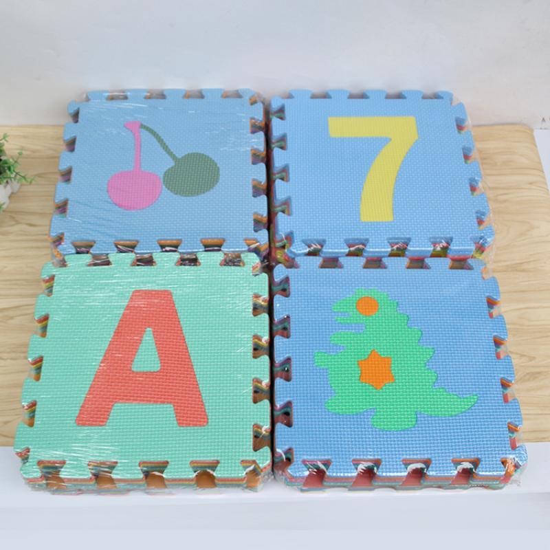 Number Puzzle Foam - แผ่นรองคลานสำหรับเด็ก ทำจากโฟม PE ปลอดสารพิษ ลายตัวอักษรและตัวเลข แผ่นรองเล่นเสริมพัฒนาการสำหรับเด็ก