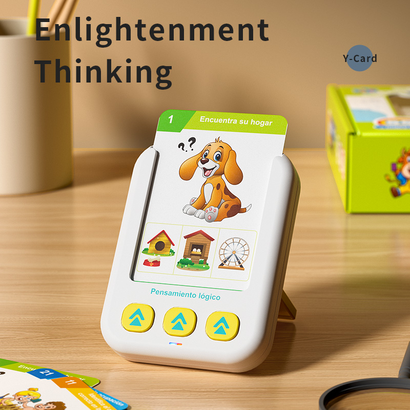 Kids Education Questions - เครื่องเรียนรู้ภาษาสเปนสำหรับเด็กปฐมวัย พร้อมการ์ดฝึกตรรกะ 55 ใบ และคำถาม 110