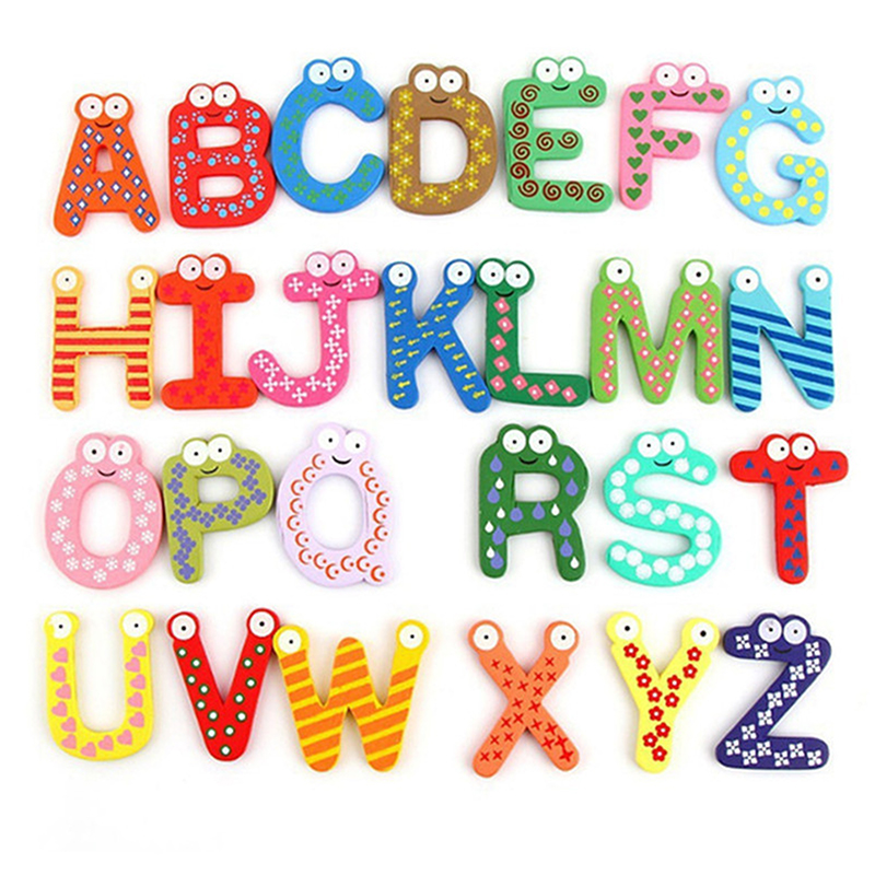 Magnetic Letter Board - ของเล่นไม้สำหรับเด็ก1ชุด, แม่เหล็กตู้เย็นตัวอักษรแม่เหล็กเพื่อการเรียนรู้สติกเกอร์ติดตู้เย็น