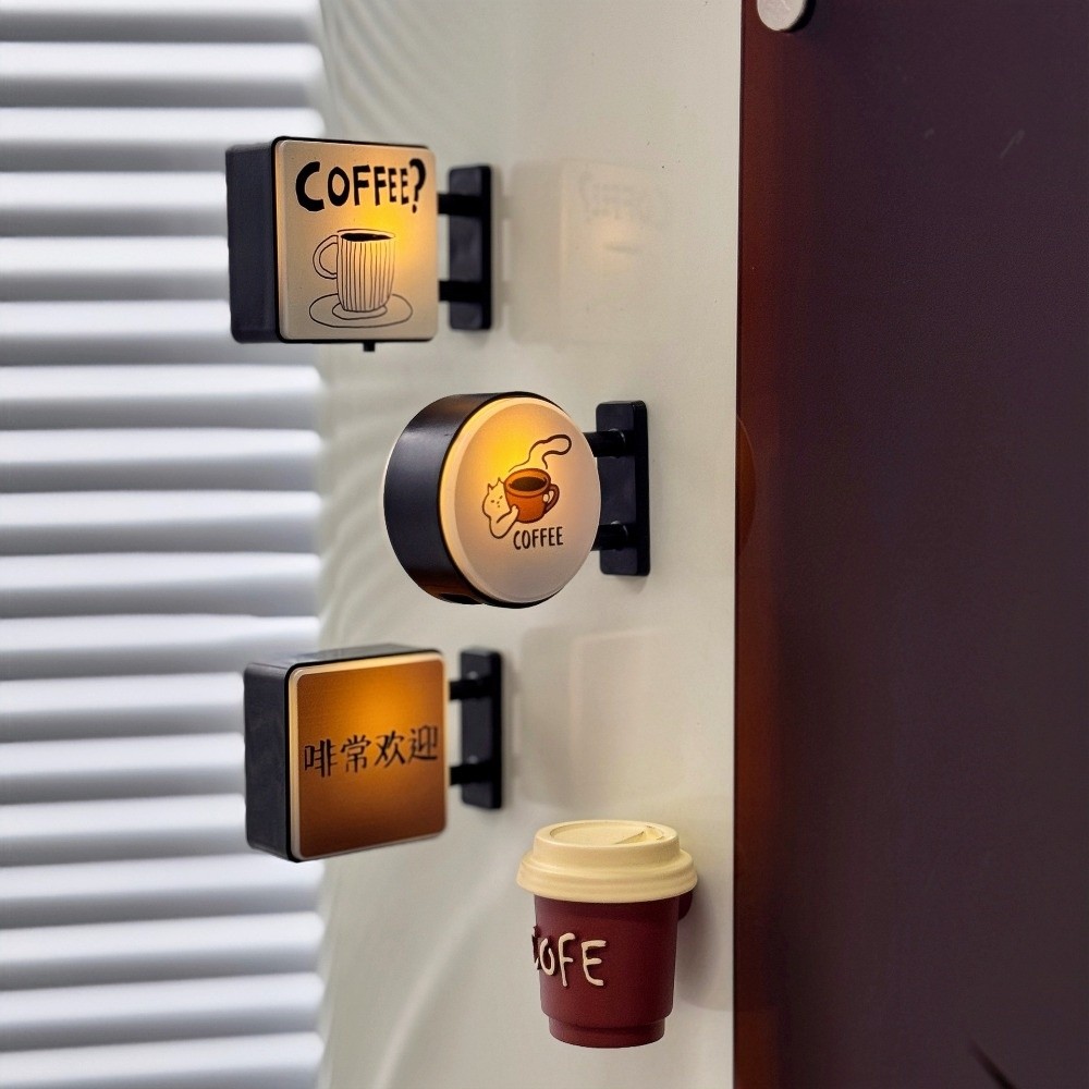 Magnetic Letter Board - ป้ายไฟมุมกาแฟ แม่เหล็กติดตู้เย็น ไฟสร้างบรรยากาศ แม่เหล็กตกแต่งตู้เย็น ไฟ LED