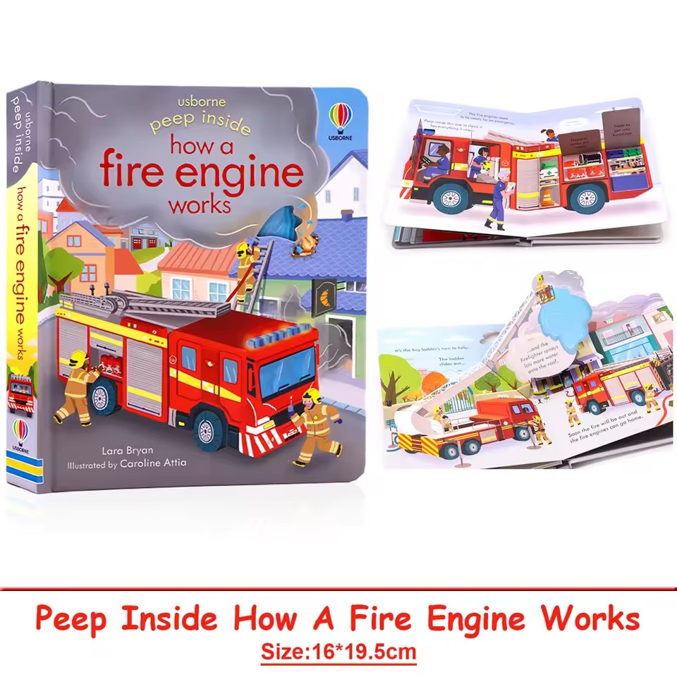 Usborne Peep Inside How A Fire - English Kids Education บทวิจารณ์และราคา