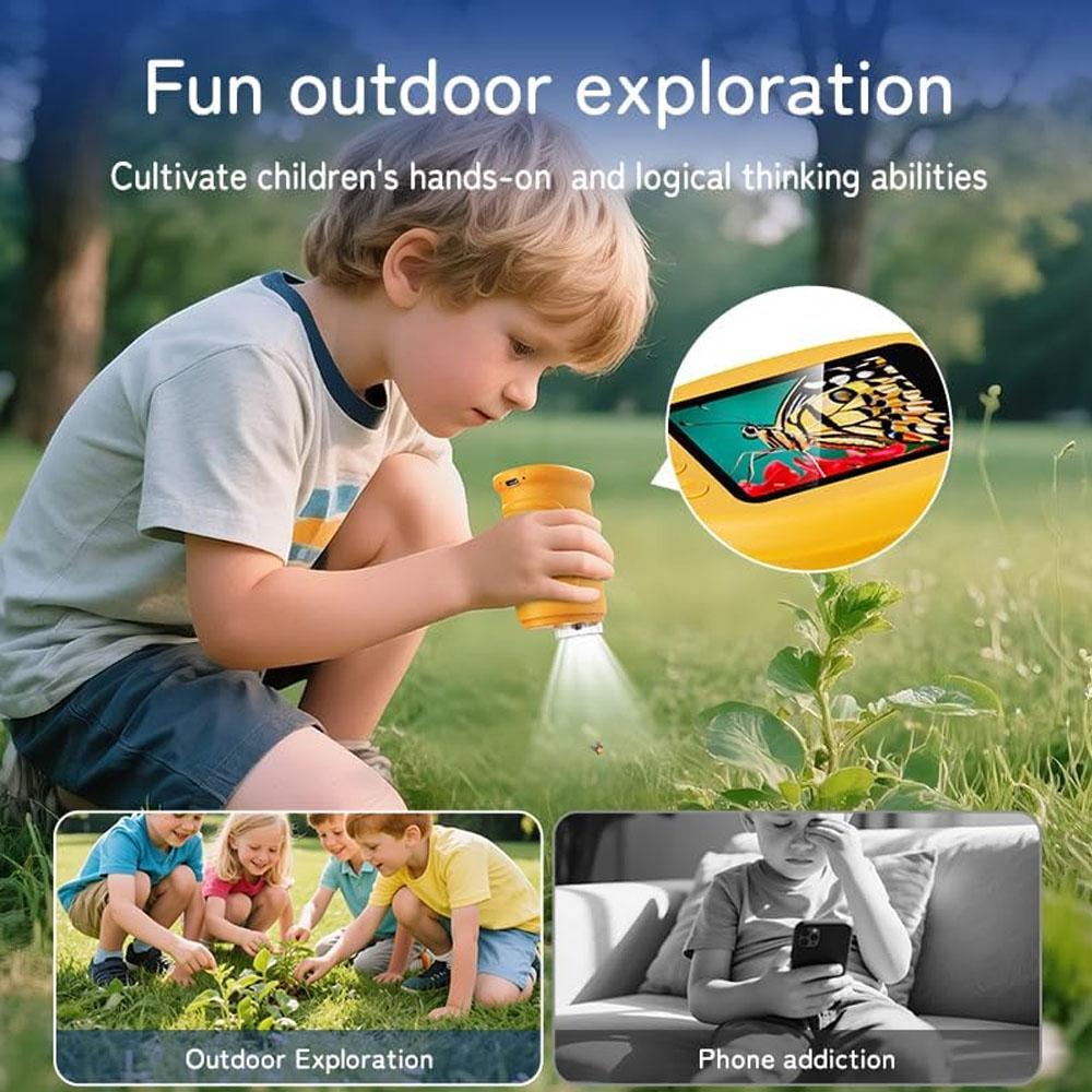 กล้องจุลทรรศน์พกพา 1000X สำหรั - Kids Educational Videos บทวิจารณ์และราคา