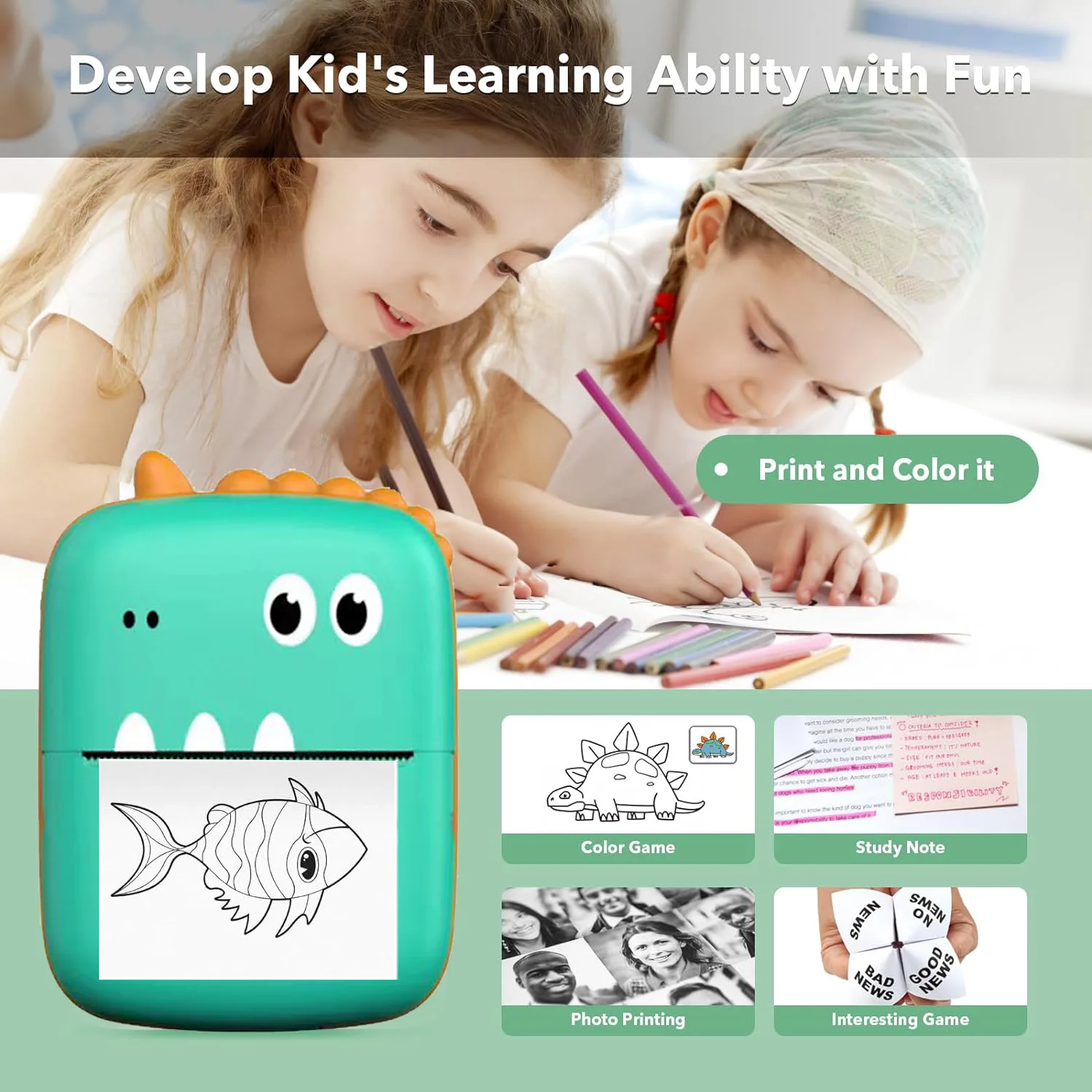 เครื่องพิมพ์ภาพถ่ายขนาดเล็กแบบ - Kids Education Questions บทวิจารณ์และราคา